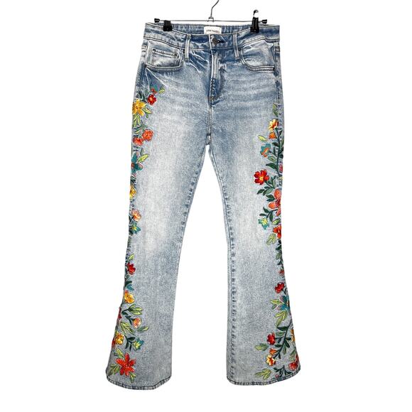 Driftwood x Free People Farrah Embroidered Flare Jeans Size 25 - Picture 2 of 7